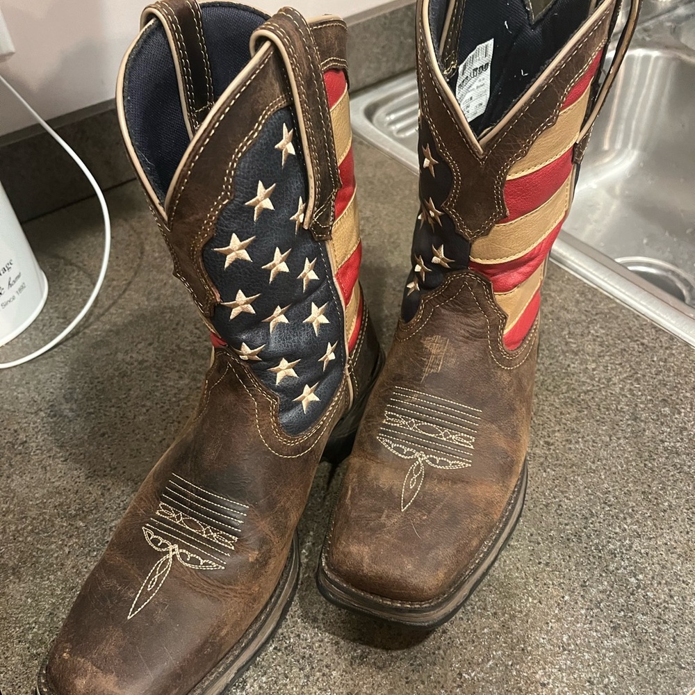 Cowboy Boots with American Flag